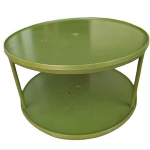 Vintage 70's Sterilite Avocado Green Two-Tier Lazy Susan Spinning Spice Rack